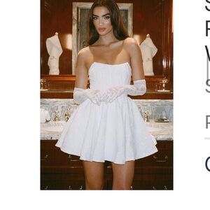 Strapless Floral Jacquard Party A-Line Mini Dress- NWT